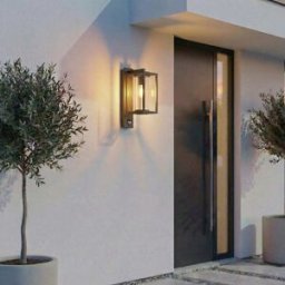 Lucande Lámpara de pared exterior de aluminio negro