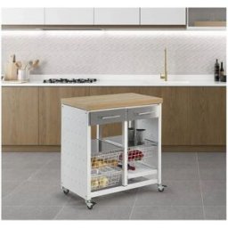 Hierro Carrito de cocina EKO con ruedas convertible en mesa auxiliar