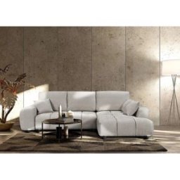 Habitat et jardin Sofá cama esquinero derecho en tejido chenilla "Verneuil" - 3 plazas - Beige