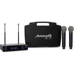 Audibax Sidney 1250 B Sistema de Micrófono Inalámbrico Dual UHF con Frecuencia B + Maleta