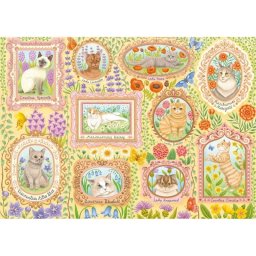 Puzzle Schmidt Spiele 1000 piezas Gatos nobles en esplendor floral