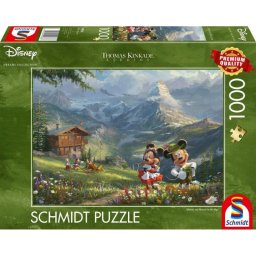 Puzzle Schmidt Spiele Thomas Kinkade Studios Disney Mickey & Minnie en los Alpes 1000 piezas