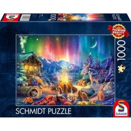 Puzzle Schmidt Spiele 1000 piezas Hoguera bajo el cielo estrellado