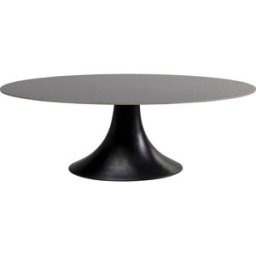 Kare Design Mesa ovalada 220x120cm negro tablero de cerámica y base negro