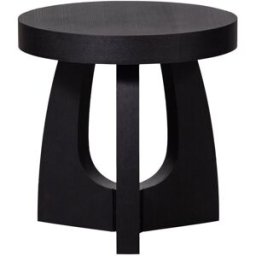 WOOOD Mesa auxiliar redonda de madera ø45cm - negro