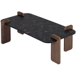 Calicosy Mesa baja con tablero rectangular l120 cm - efecto madera negra