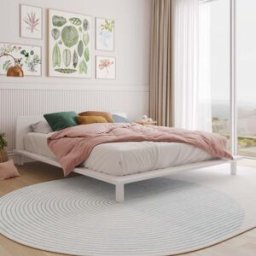 ID Kids Cama con cabecero y colchón madera maciza blanco 140x200 cm