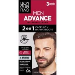 Llongueras Kit Men Advance Tinte Gel Crema 3 Castaño Oscuro