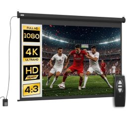 Pantalla de Proyector Homcom Motorizada 100" 4:3 Control Remoto Ángulo 160°