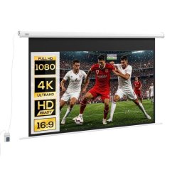 Pantalla Proyector Homcom 120" Motorizada 16:9 Control Remoto Pared/Techo Blanco