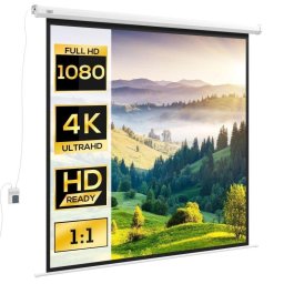 Pantalla de Proyector Eléctrica Homcom 96" Motorizada Control Remoto Blanco