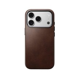 Funda para móvil Nomad Horween MagSafe de cuero marrón rústico para iPhone 18 Pro