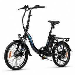 Bicicleta Eléctrica Kaisda K7 Plegable Motor 250 W Batería 36 V 13 Ah Autonomía 65 km 20" Negra