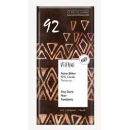 Vivani chocolate negro 92% panama azucar coco 80g vegan