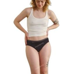 Cocoro braguita menstrual negra/gris flujo abundant 0/xxs