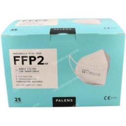 Palens mascarilla ffp2 palens nanofibra adulto negro 25 un sob indi