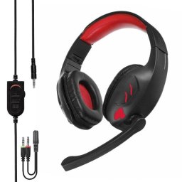 Auriculares Dam Electronics IN-968 con cable Jack 3.5mm gaming con micro y luces LED negros