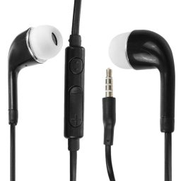 Auriculares Dam Electronics con cable Minijack para smartphones y tablets Android con control de volumen, color negro