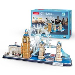 Puzzle 3D CubicFun Londres 4 en 1 107 piezas 58,6 x 22 x 44 cm