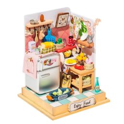 Casa de Muñecas de Madera para Pintar y Montar Dam Electronics Taste Life 56 Piezas