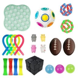 Pack Fidget Toys Antiestrés Dam Electronics 22 Piezas Silicona y PVC