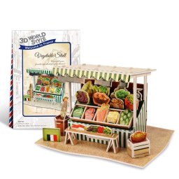 Puzle 3D Dam Electronics World Style Francia Puesto de Verduras 39 piezas