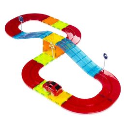 Pista de Carreras Magnética Dam Electronics 27 Piezas con Puente y Coche LED