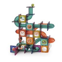 Juego de Carrera de Canicas Dam Electronics 156 Piezas Magnéticas Transparentes
