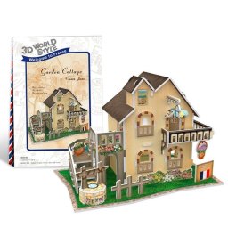Puzle 3D Dam Electronics World Style Francia Casa con Jardín 33 Piezas