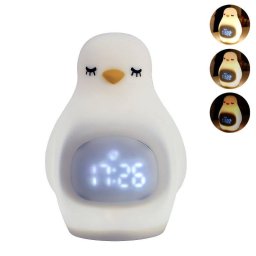 Reloj Despertador Infantil Dam Electronics Pingüino Luz Nocturna Regulable 1200 mAh