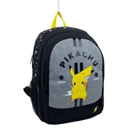 Mochila Pokémon Pikachu Primaria Doble Compartimento Adaptable Carro
