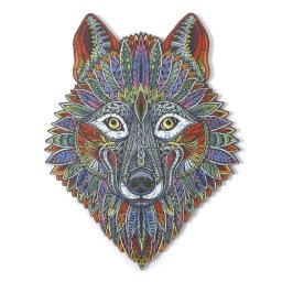 Puzzle de Madera Dam Electronics Silueta Lobo 3D A5 Piezas Multicolor