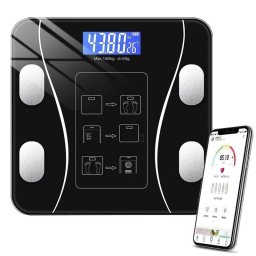 Báscula inteligente Dam Electronics Hasta 180 kg 12 métricas Bluetooth Pantalla LED