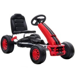 Kart de Pedales Aiyaplay Infantil Rojo Volante Freno Asiento Ajustable 3+ Años