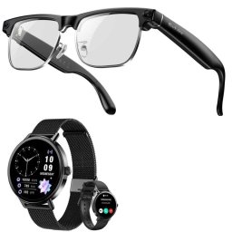 Blackview BV200 Gafas Inteligentes Cámara IA Traductor Negras + Smartwatch X30