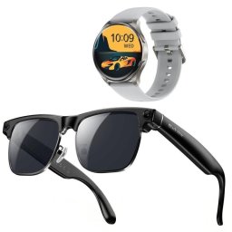 Blackview BV200 Gafas Inteligentes Cámara Integrada IA Integrada Traductor Gris + Smartwatch