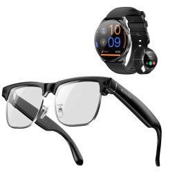 Blackview BV200 Gafas Inteligentes Cámara IA Altavoces Traductor Negras + Smartwatch