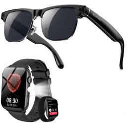 Blackview BV200 Gafas Inteligentes con Cámara e IA Negros + Smartwatch R30Max