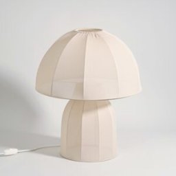 Maisons du Monde Lámpara de mesa crema con pantalla plisada