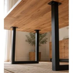 Home Heavenly Patas de mesa de metal en forma de u en color negro 82 x 84 x 8 cm