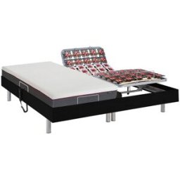 Unique Cama articulada eléctrica multiterminales + colchón viscoelástico - 2 x 90 x 200 cm - Negro - ATRIDE de YSMÉE