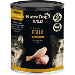 NutraDog Wild Premium Pollo con Hueso Lata para Perros 400 gr
