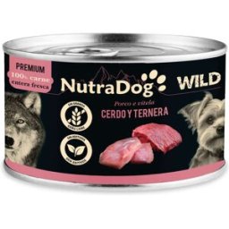 NutraDog Wild Premium Cerdo y Ternera Lata para Perros 200 gr
