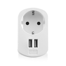 Cargador de pared Ewent EW1211 15,5W 2 puertos USB Carga inteligente Blanco