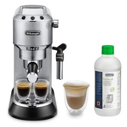 DeLonghi Dedica EC685.M Cafetera de Espresso Plata + EcoDecalk Líquido Descalcificador 500ml