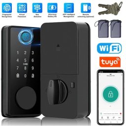 Cerradura inteligente OVO Bluetooth Huella Dactilar App Código Pin Tarjeta USB-C Emergencia