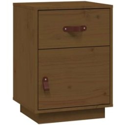 Prolenta Premium Mesita de noche madera de pino camel marrón 40 x 34 x 55 cm