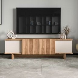 Concept Usine Mueble tv de diseño con armarios de madera y aspecto beige 180 cm