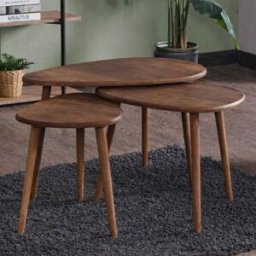 Concept Usine Conjunto de 3 mesas anidadas con diseño de efecto nogal