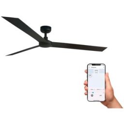FARO BARCELONA Ventilador sin luz aluminio negro mate 160x160x23.2 cm